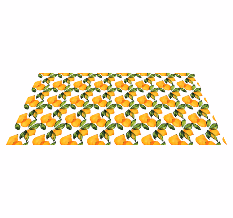 Tapete floral estilo mediterrâneo de limão - TenStickers