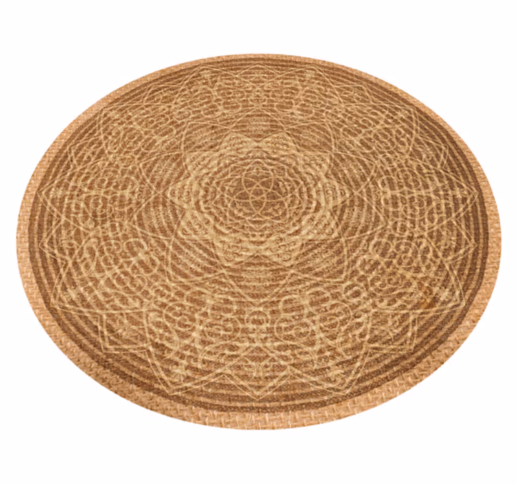 Tapete vinílico de mandala padrão marrom elegante - TenStickers