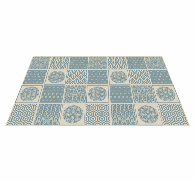 Tapete vinílico azulejos blocos com padrões geométricos - TenStickers