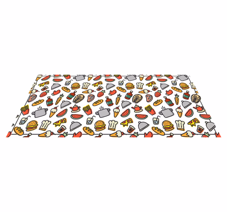 Tapete vinílico moderno ícones de comida - TenStickers