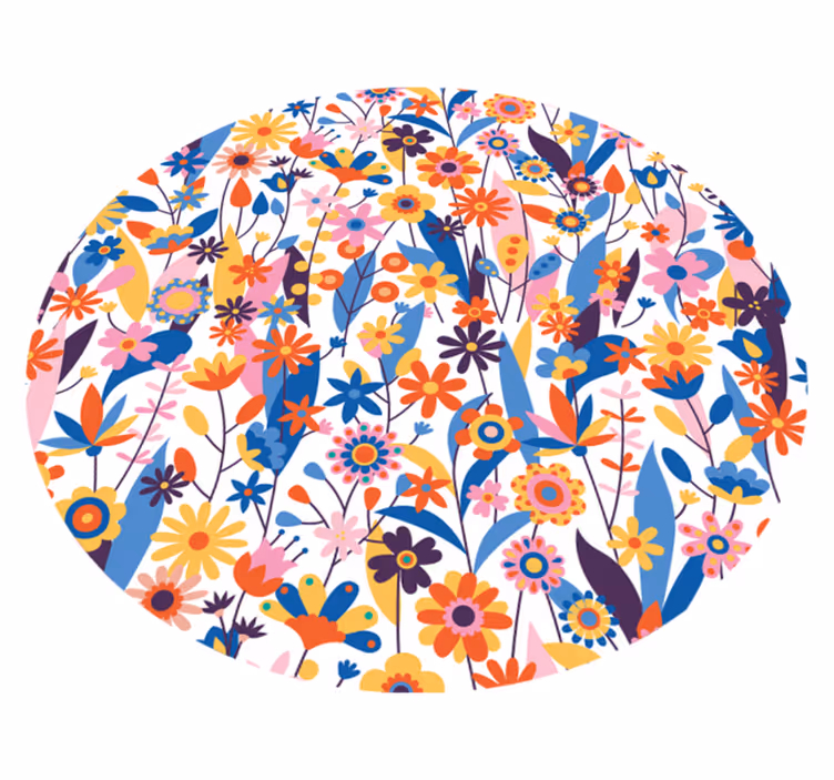 Tapete vinílico da natureza flores multicoloridas - TenStickers