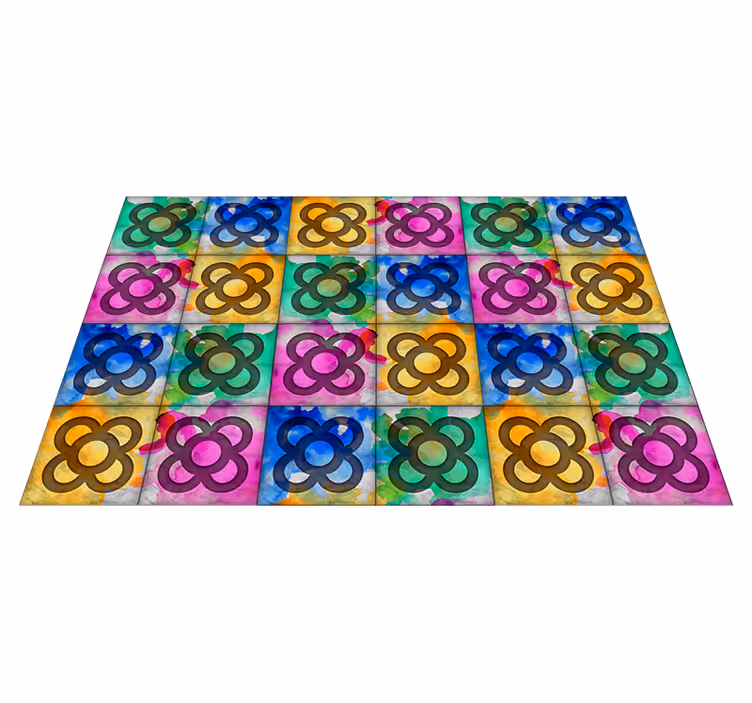 Tapete vinílico azulejos coloridos panorâmicos - TenStickers
