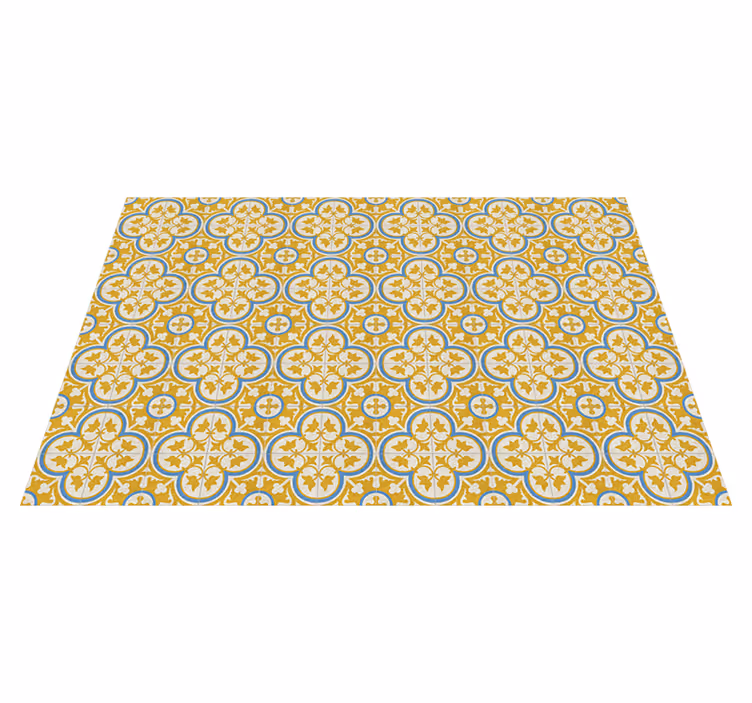 Tapete vinílico azulejo hidráulico amarelo - TenStickers