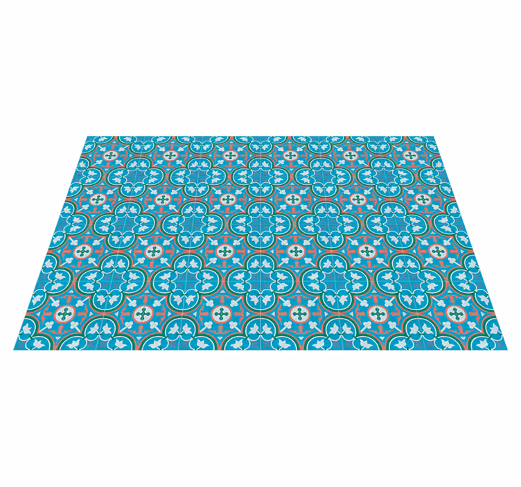 Tapete vinílico retro azul hidráulico azulejo - TenStickers