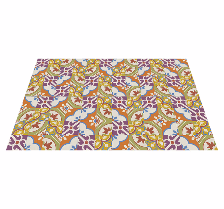 Tapete vinílico padrão de azulejos ornamentais - TenStickers