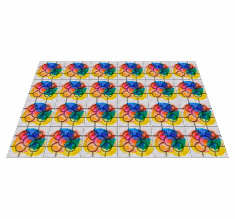 Tapete vinílico retro azulejos de rua coloridos - TenStickers