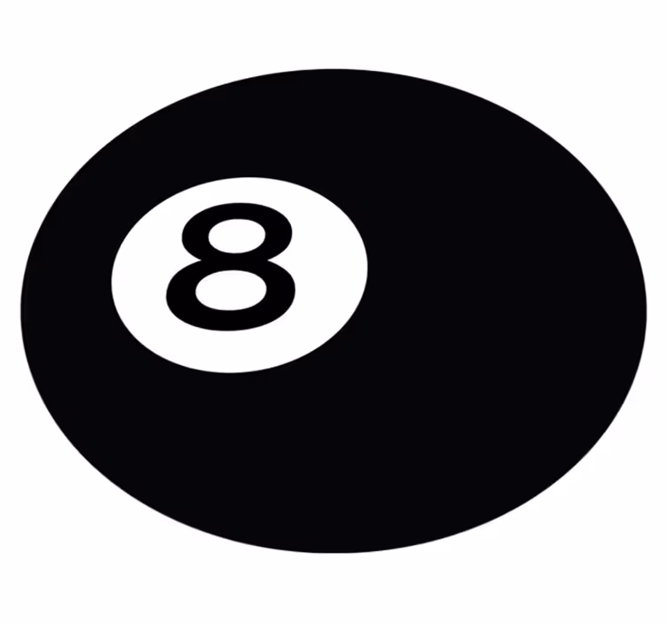 Tapete vinílico redondo bola de bilhar número 8 - TenStickers