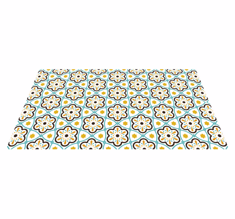 Tapete vinílico azulejo padrão inspirado em flores - TenStickers