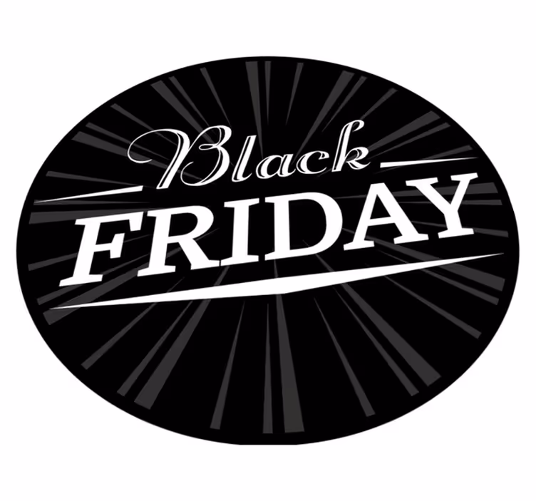 Tapete vinílico formato redondo black Friday (Sexta-feira Negra) - TenStickers