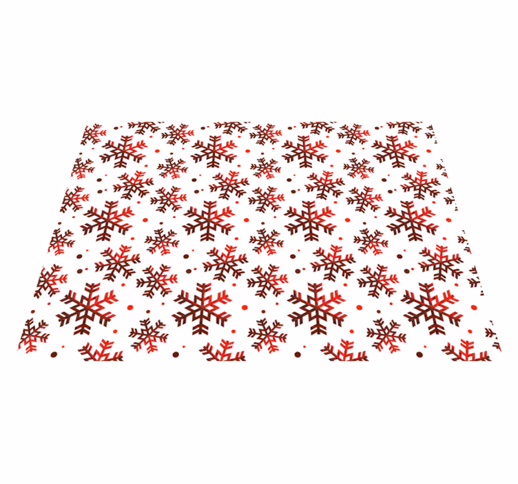 Tapete vinil do Natal flocos de neve vermelhos - TenStickers
