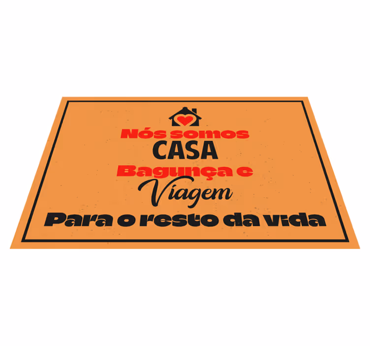 Tapete vinílico entrada Nós somos casa com nome - TenStickers