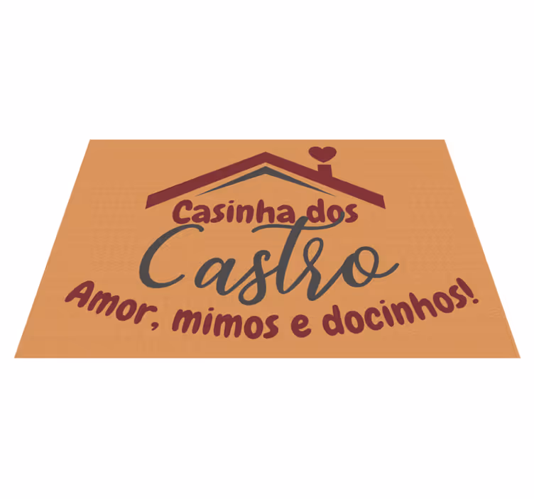Tapete vinílico entrada bem-vindo casa com nome - TenStickers