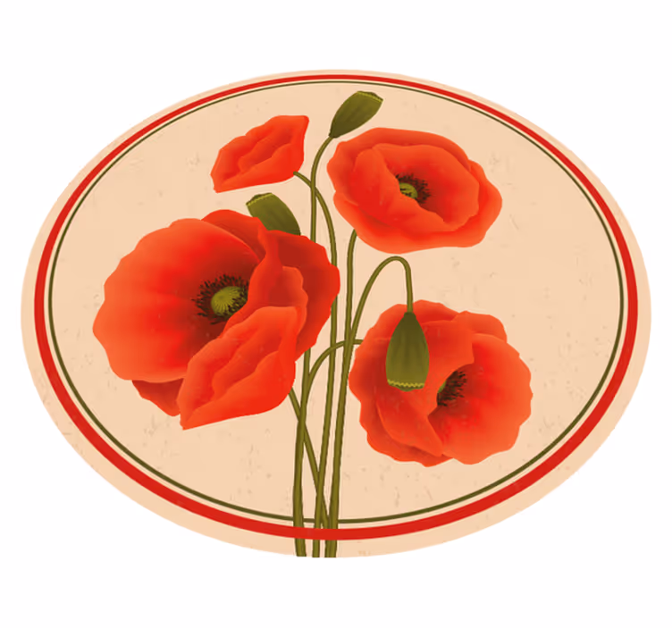 Tapete vinílico de flores papoulas vermelhas - TenStickers