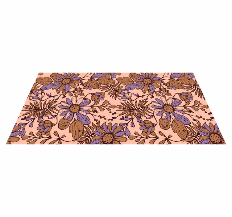 Tapete vinílico flores e plantas padrão floral botânico - TenStickers