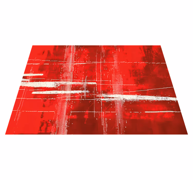 Tapete vinílico vermelho padrão de linhas modernas - TenStickers