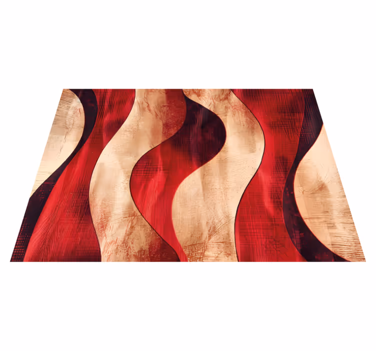 Tapete vinílico vermelho padrão de ondas modernas - TenStickers
