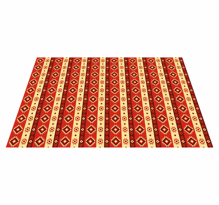 Tapete vinílico vermelho padrão étnico - TenStickers