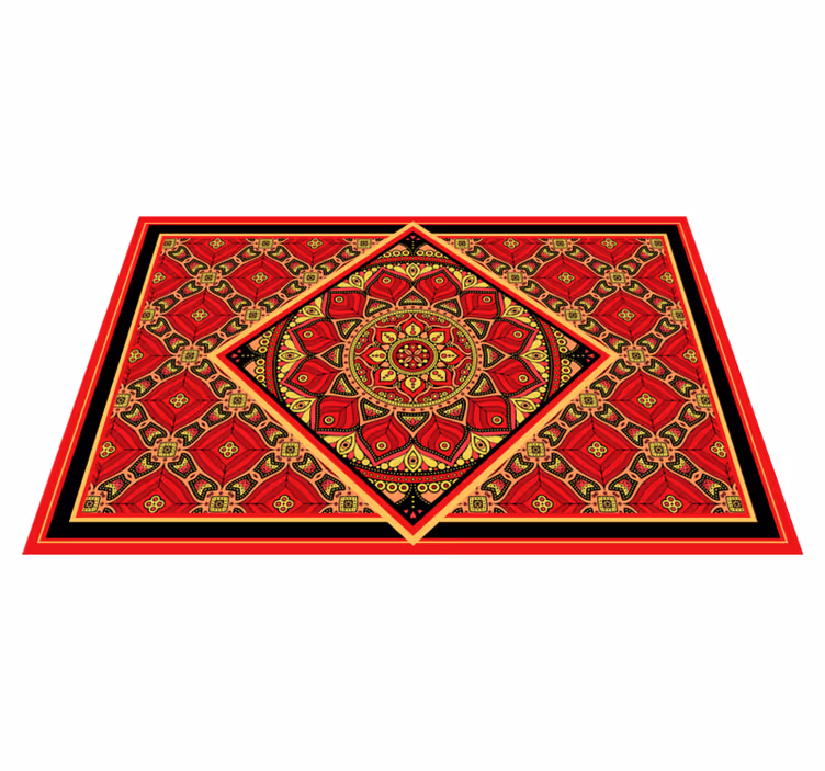 Tapete vinílico vermelho design clássico ornamental - TenStickers
