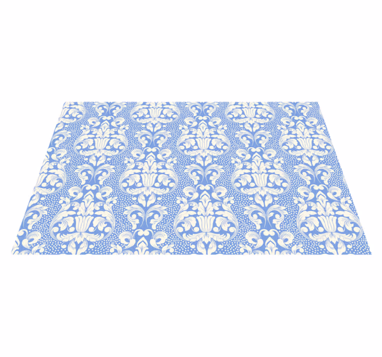 Tapete vinílico azulejos padrão azul barroco - TenStickers