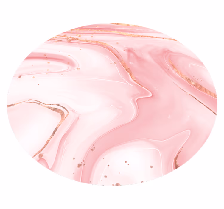 Tapete de vinil mármore redondo rosa e branco - TenStickers