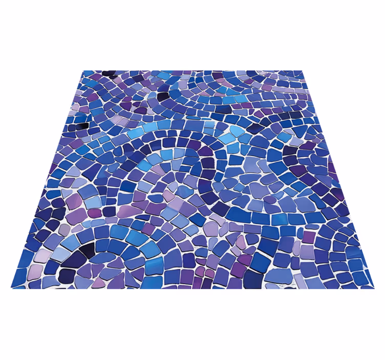 Tapete vinílico azul efeito mosaico - TenStickers