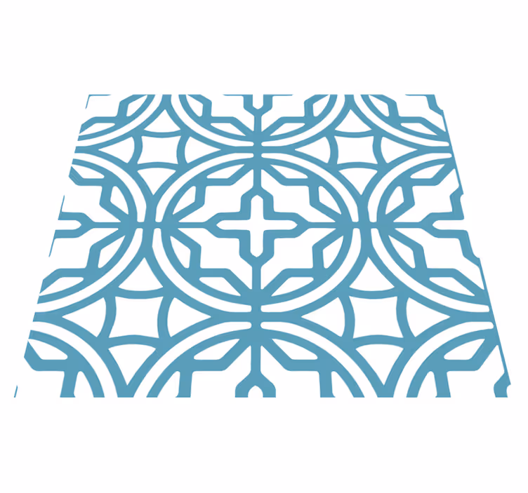 Tapete vinílico azul padrão geométrico turquesa - TenStickers