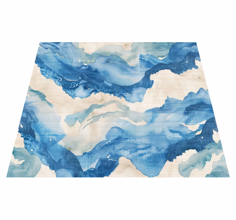 Tapete vinílico azul ondas marmorizadas - TenStickers