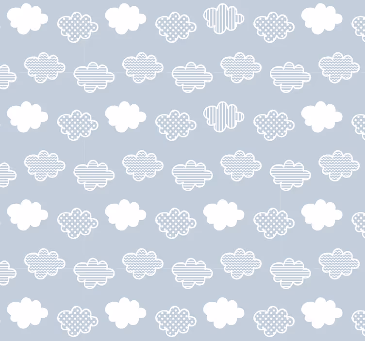 Papel de parede círculos e bolinhas padrão de nuvens - TenStickers