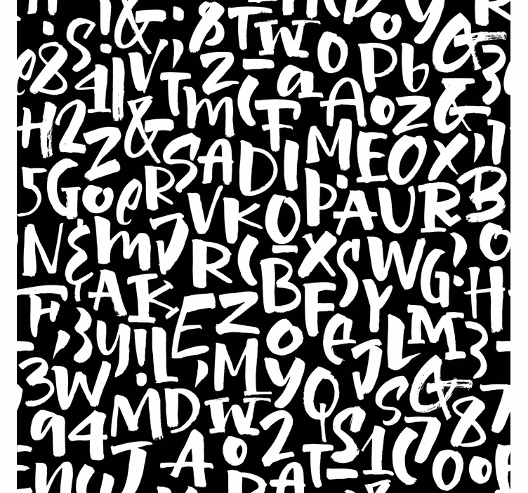 papel de parede letras preto e branco - TenStickers