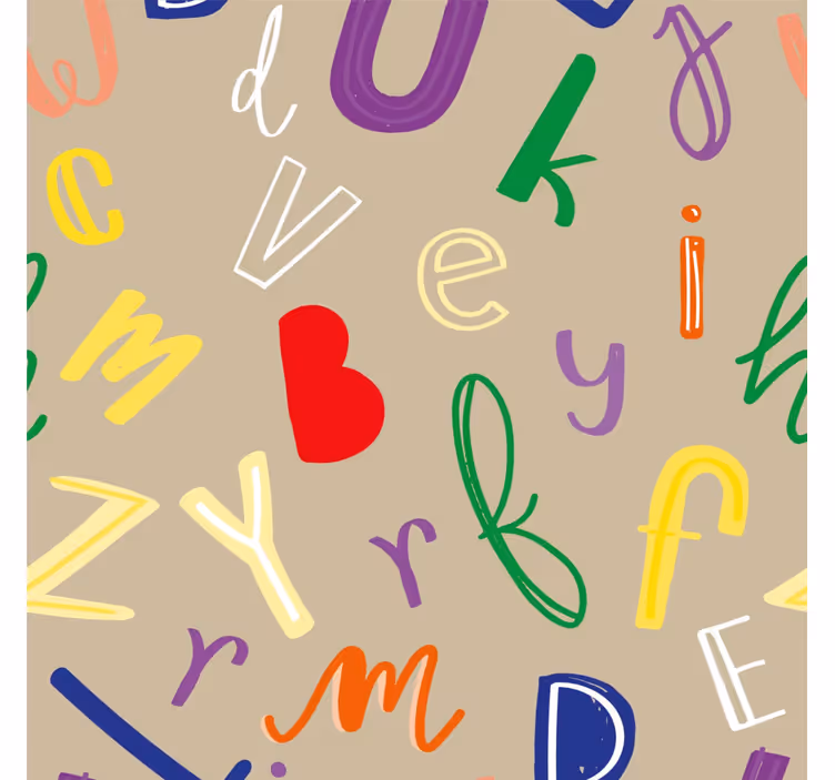 papel de parede letras alfabeto colorido - TenStickers