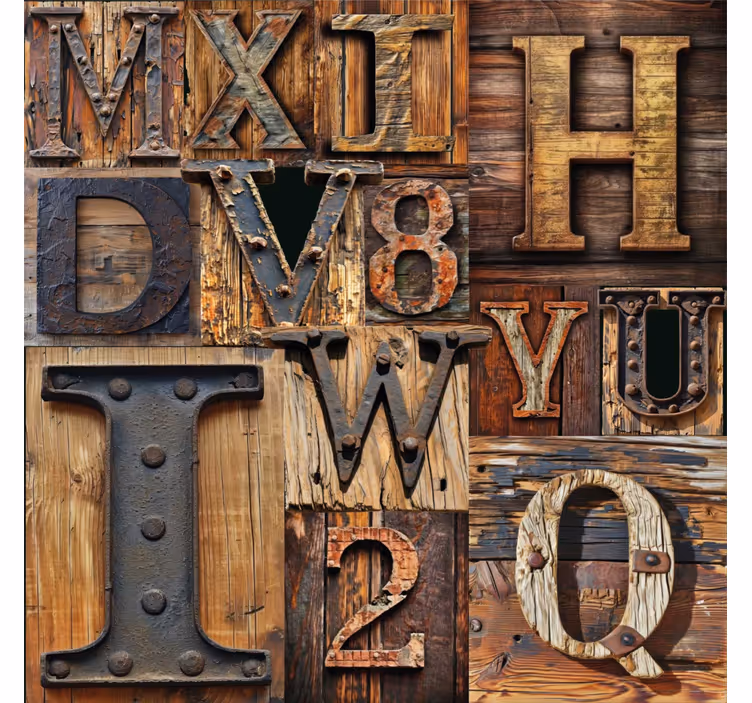 papel de parede letras efeito 3d - TenStickers