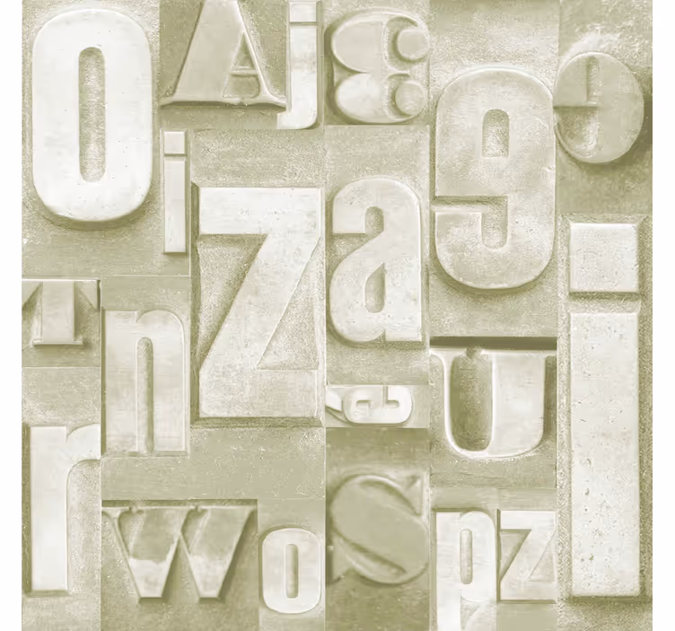 papel de parede letras estilo industrial 3d - TenStickers