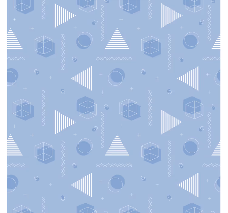 papel de parede infanto juvenil azul geométrico - TenStickers