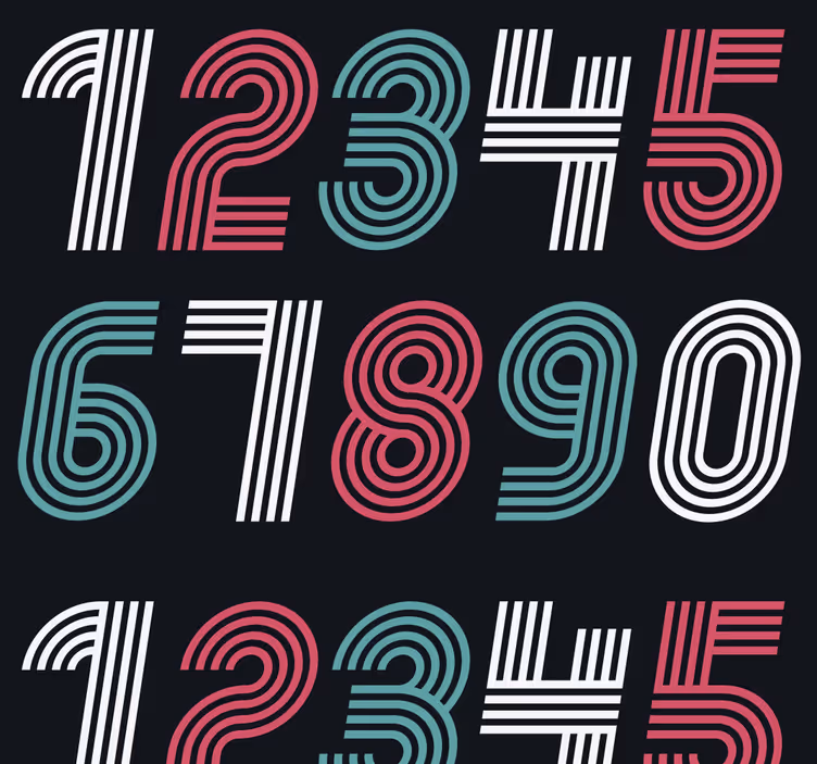 papel de parede outros vintage design de padrão numérico - TenStickers