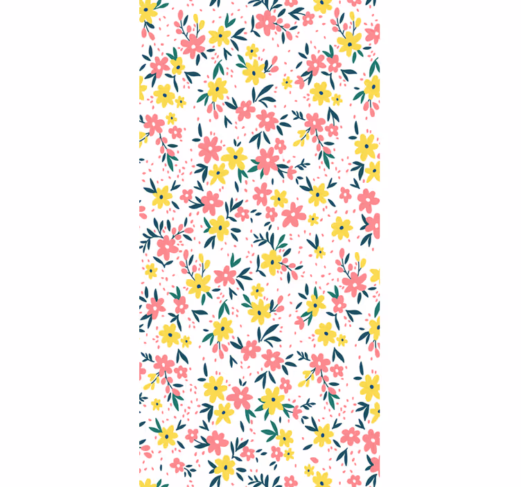 papel de parede flores padrão colorido e elegante - TenStickers