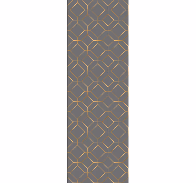 Papel de parede geométrico padrão dourado hexagonal - TenStickers