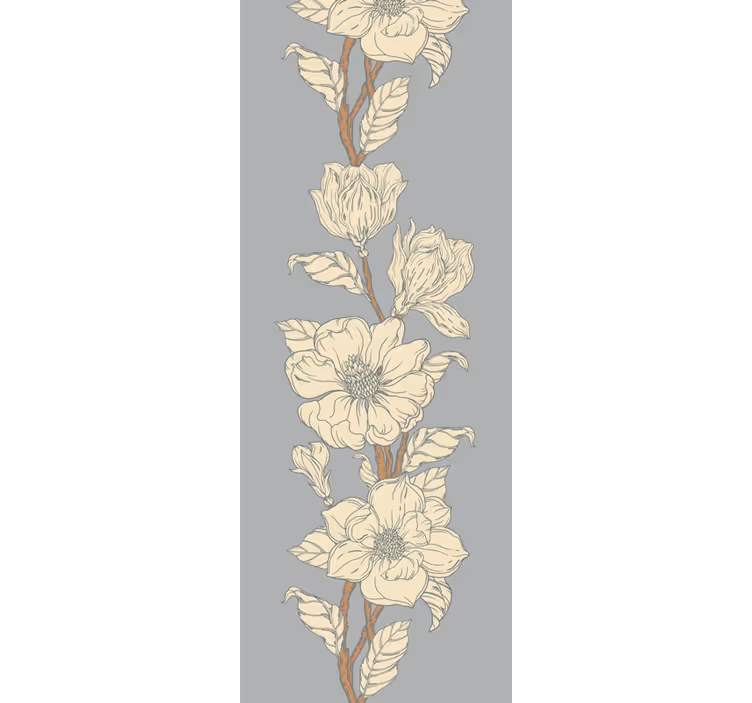 papel de parede floral listras florais elegantes - TenStickers