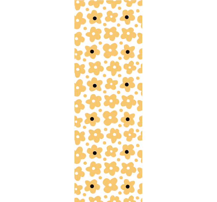 papel de parede flores motivo simples amarelo - TenStickers