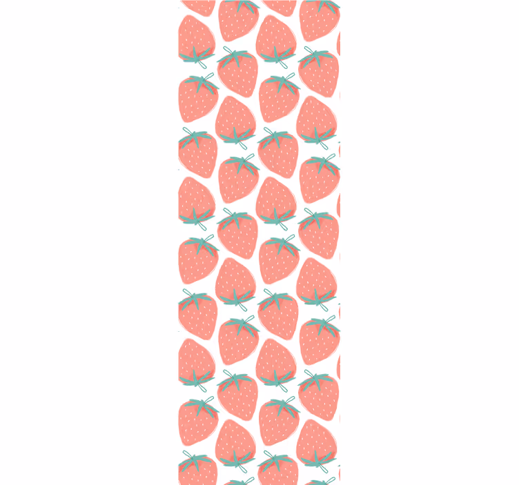 papel de parede para cozinha motivo estampado morango - TenStickers