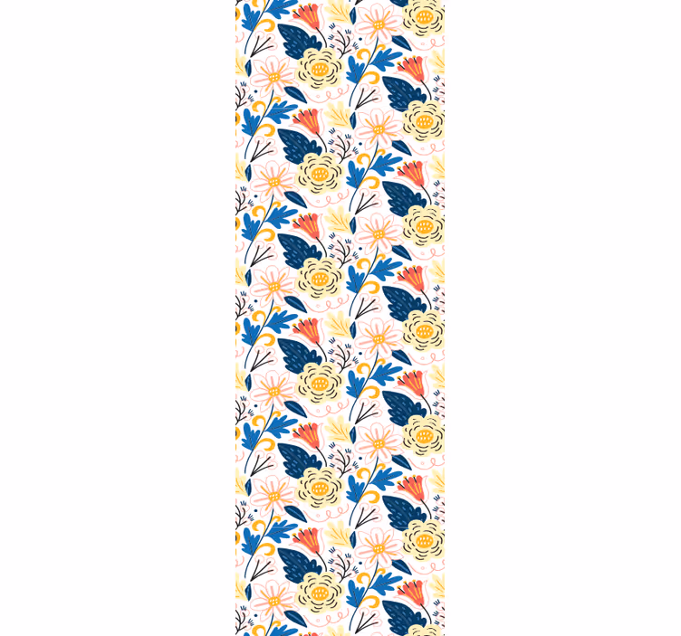 papel de parede flores design colorido florido - TenStickers