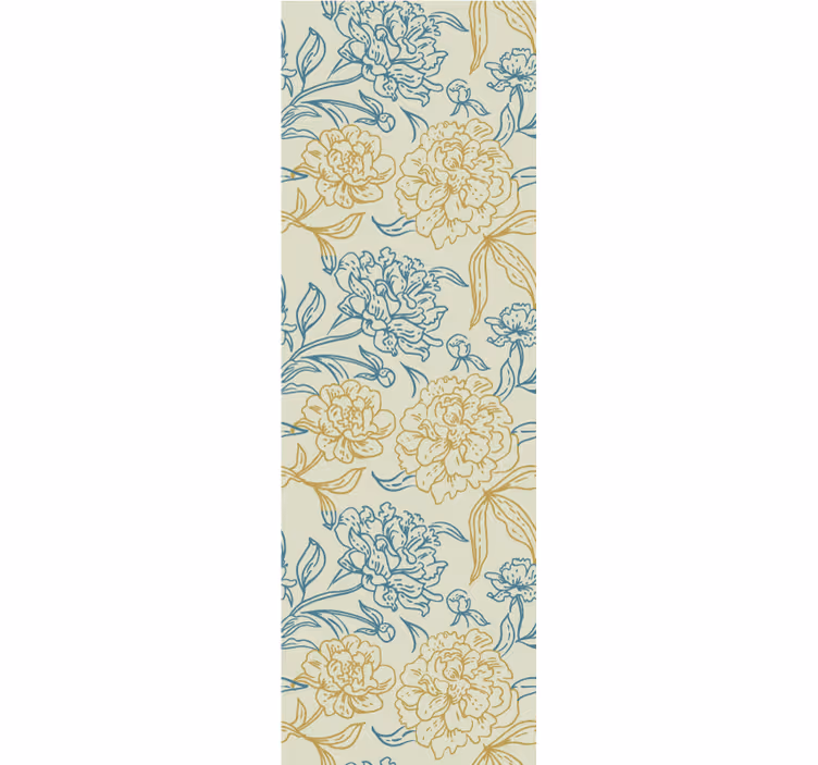 papel de parede flores padrão floral de peônia - TenStickers