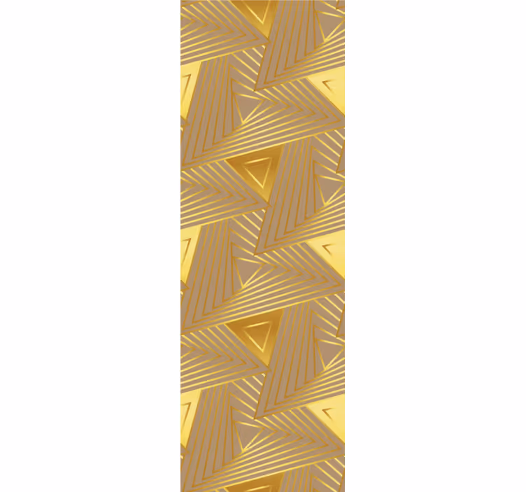 papel de parede triângulos motivo de padrão dourado - TenStickers