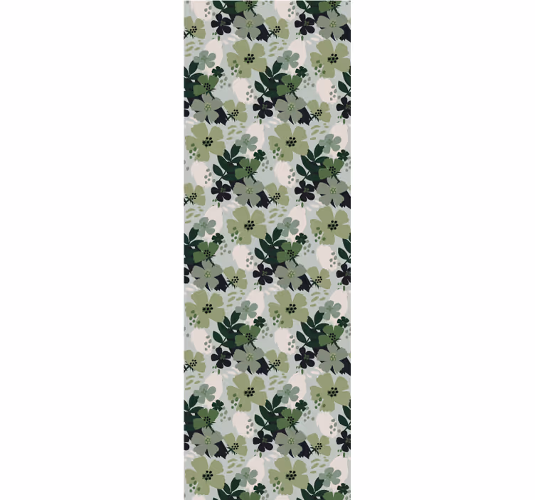 papel de parede flores motivo verde exuberante - TenStickers