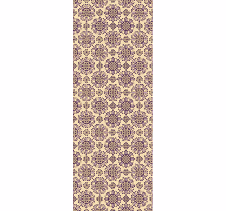 papel de parede floral padrão bege ornamentado - TenStickers