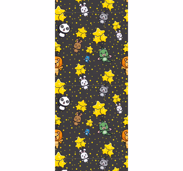 Papel de parede quarto de bebé animais e estrelas - TenStickers