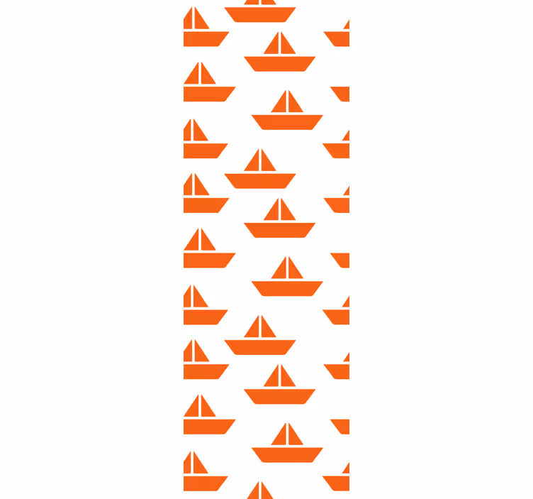 papel de parede infantil motivo de veleiro laranja - TenStickers