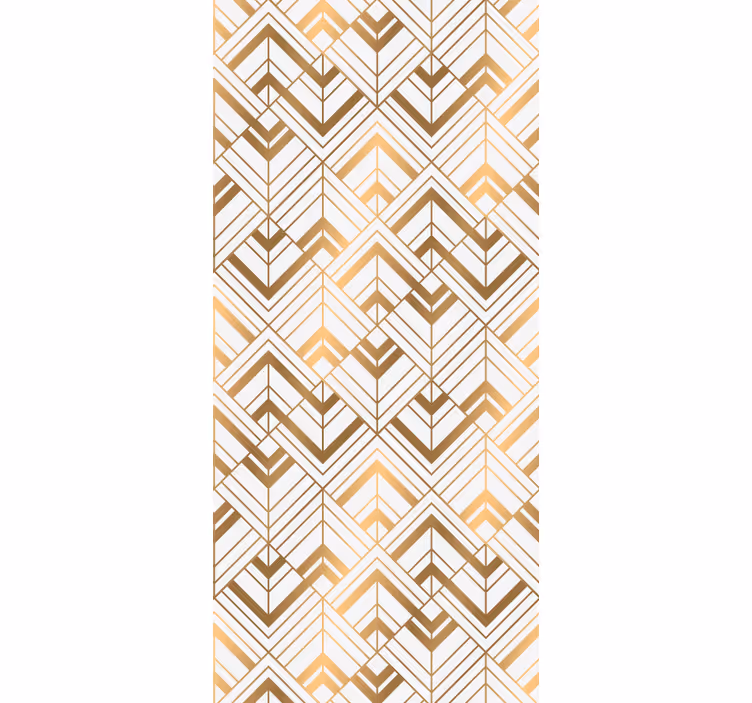 Papel de parede formas geométricas em branco e dourado - TenStickers