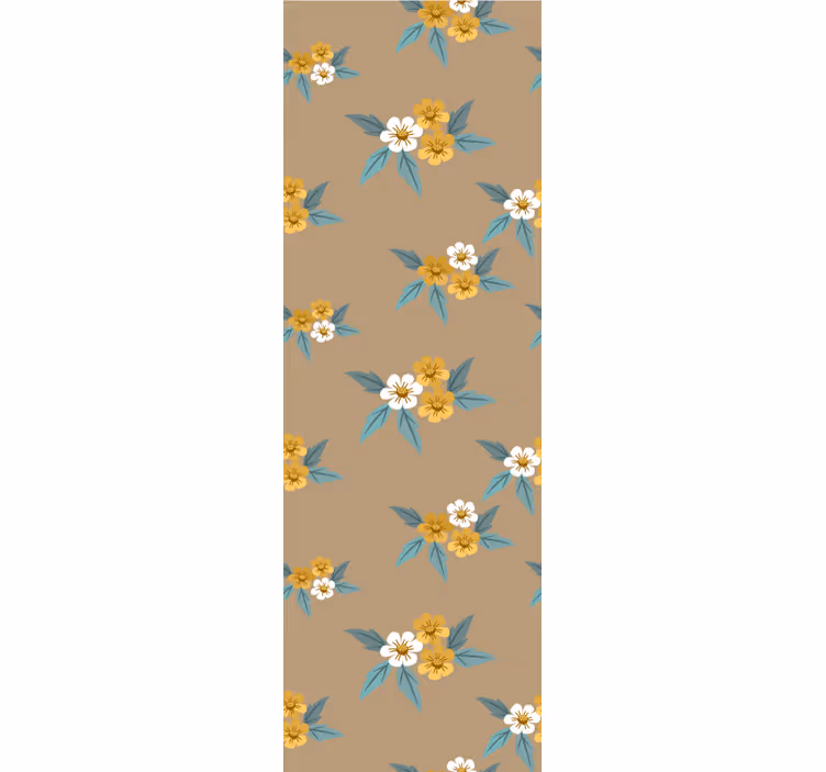 papel de parede flores motivo floral marrom - TenStickers