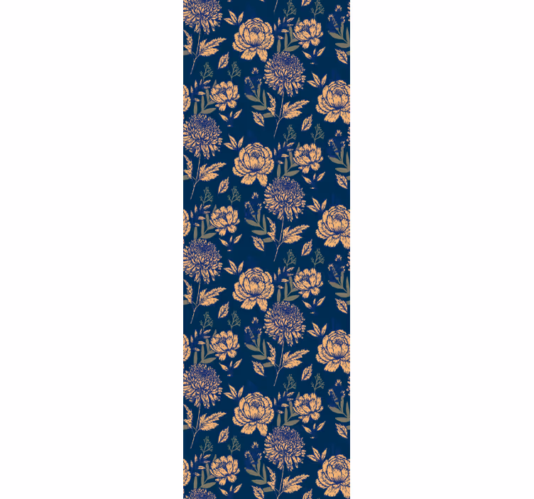 papel de parede entrada padrões florais dourados - TenStickers