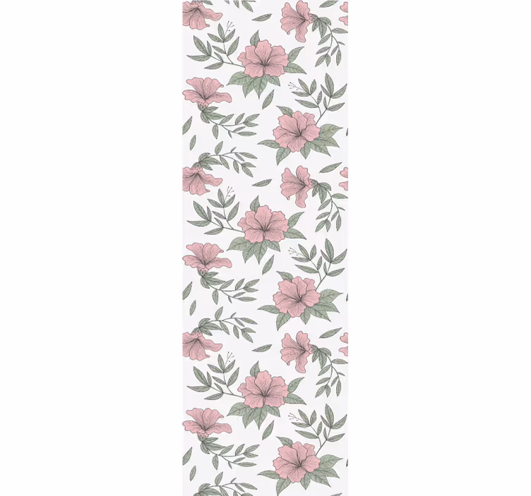 papel de parede para sala de jantar motivo floral rosa - TenStickers